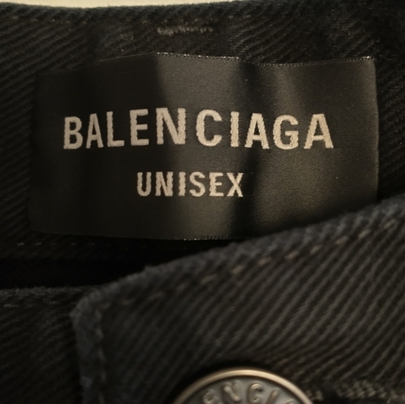 Balenciaga Jean Shorts Black Waist Size 30 Large High End Up Scale Preppy - Picture 5 of 9